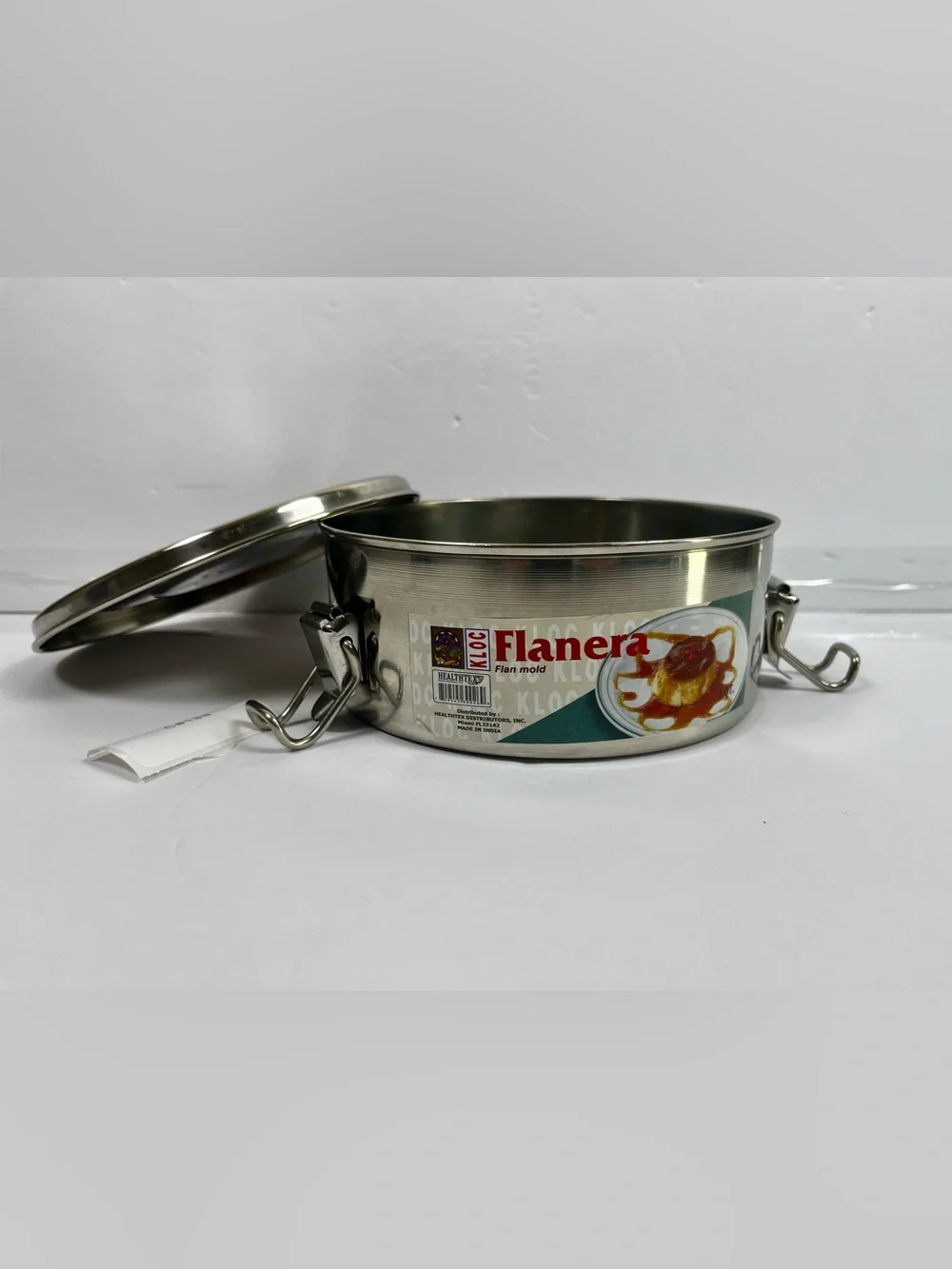 NWT KLOC Stainless Steel Flanera Flan Mold 1.5 Qt Baking Pan Maker with Locking